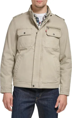 Levi's Mens Washed Cotton Military Jacket (Regular & Big & Tall Sizes)
