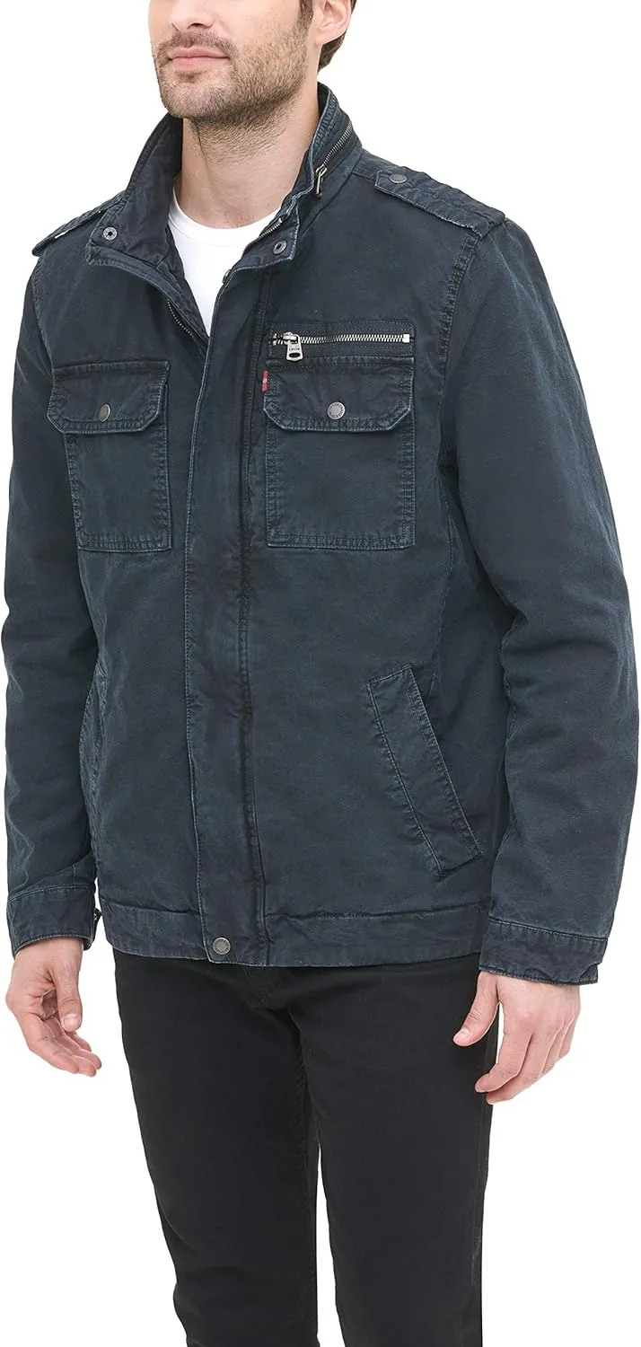 Levi's Mens Washed Cotton Military Jacket (Regular & Big & Tall Sizes)