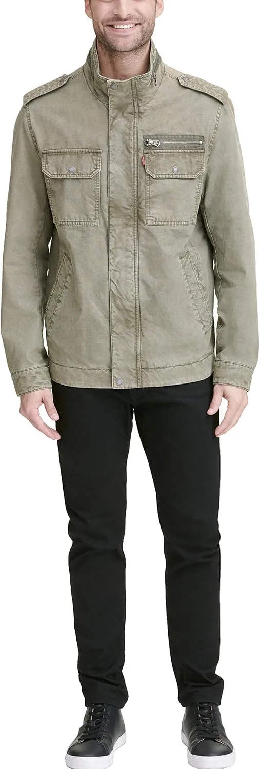 Levi's Mens Washed Cotton Military Jacket (Regular & Big & Tall Sizes)