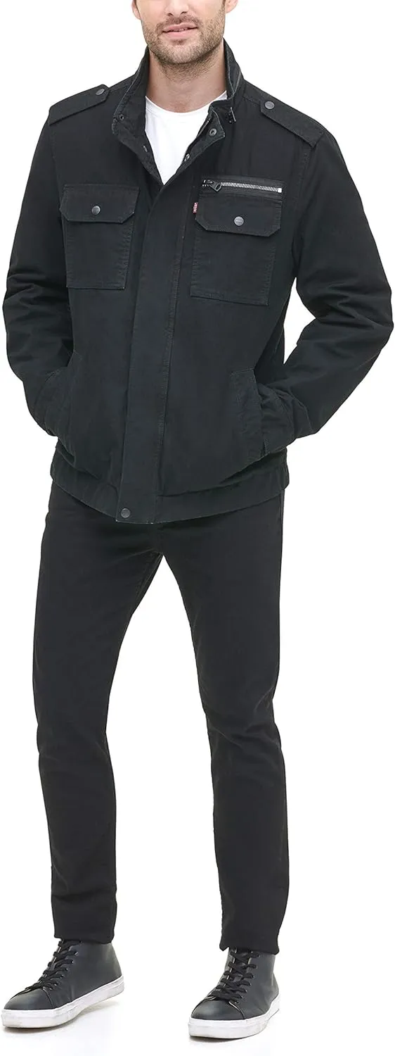 Levi's Mens Washed Cotton Military Jacket (Regular & Big & Tall Sizes)