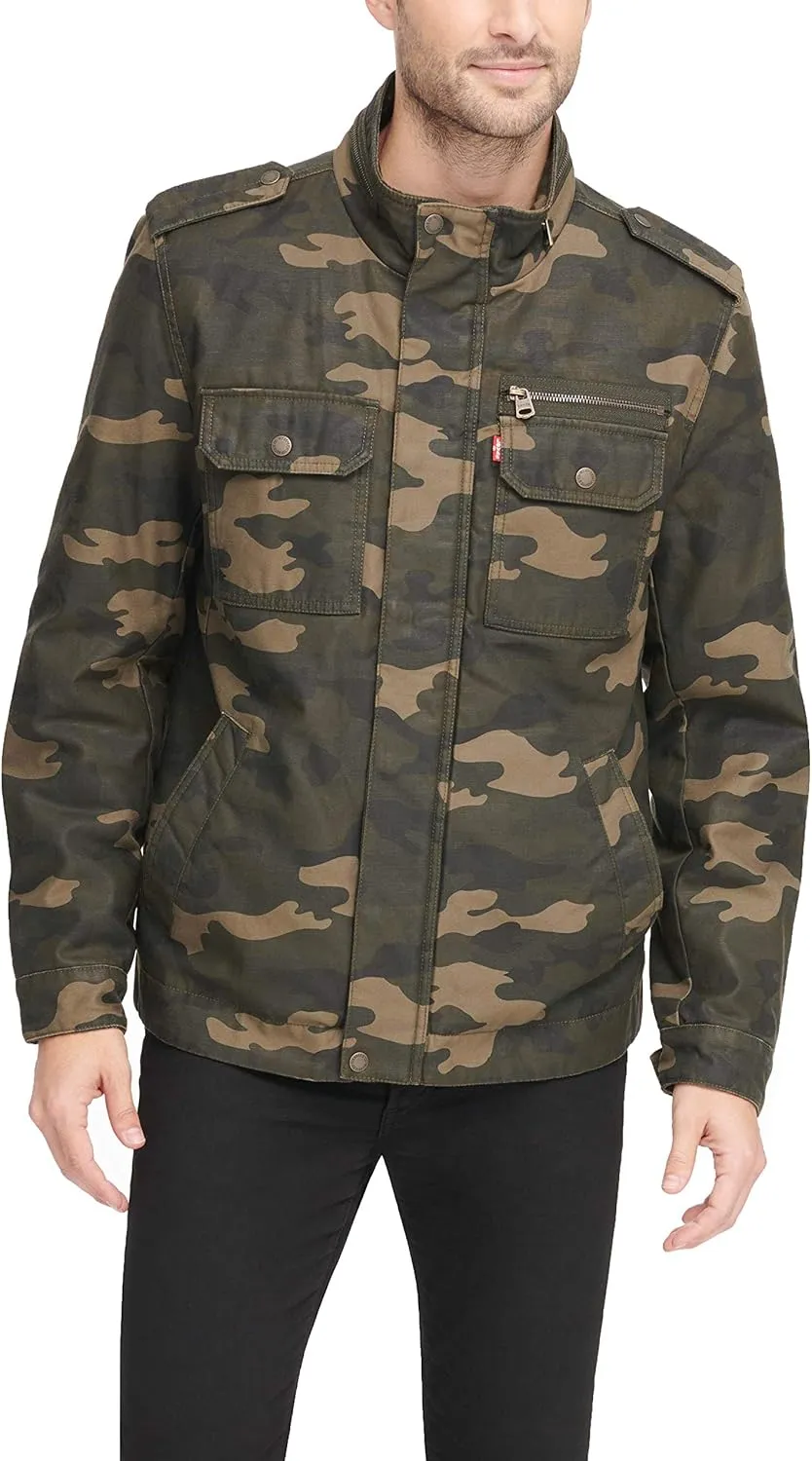 Levi's Mens Washed Cotton Military Jacket (Regular & Big & Tall Sizes)