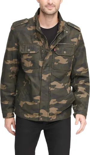 Levi's Mens Washed Cotton Military Jacket (Regular & Big & Tall Sizes)