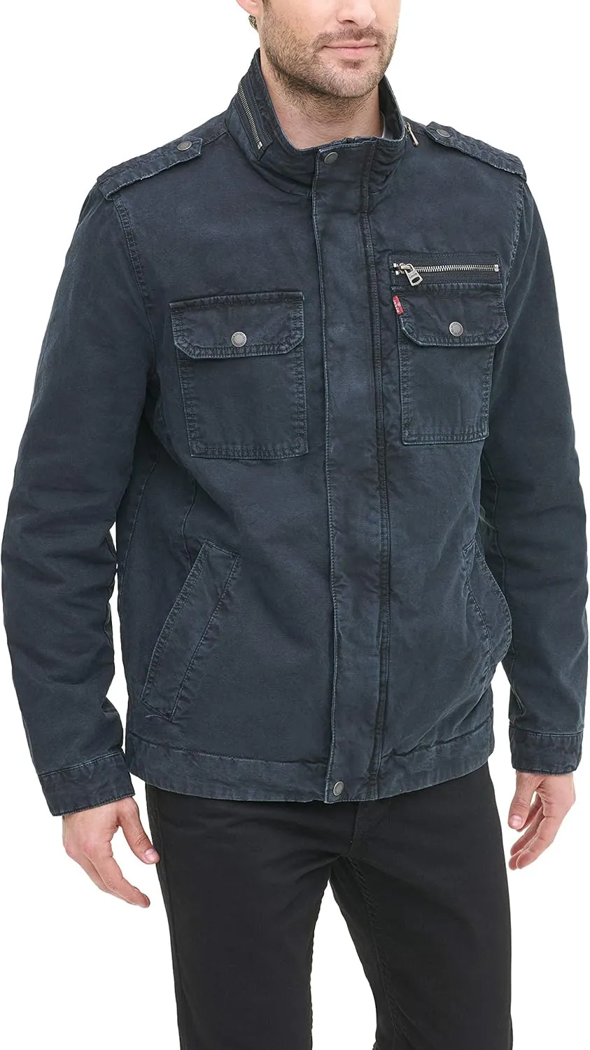 Levi's Mens Washed Cotton Military Jacket (Regular & Big & Tall Sizes)