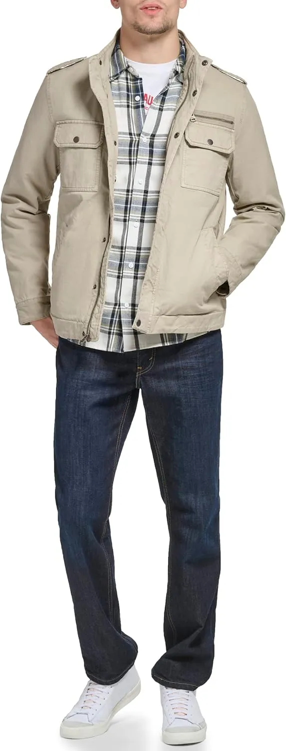 Levi's Mens Washed Cotton Military Jacket (Regular & Big & Tall Sizes)