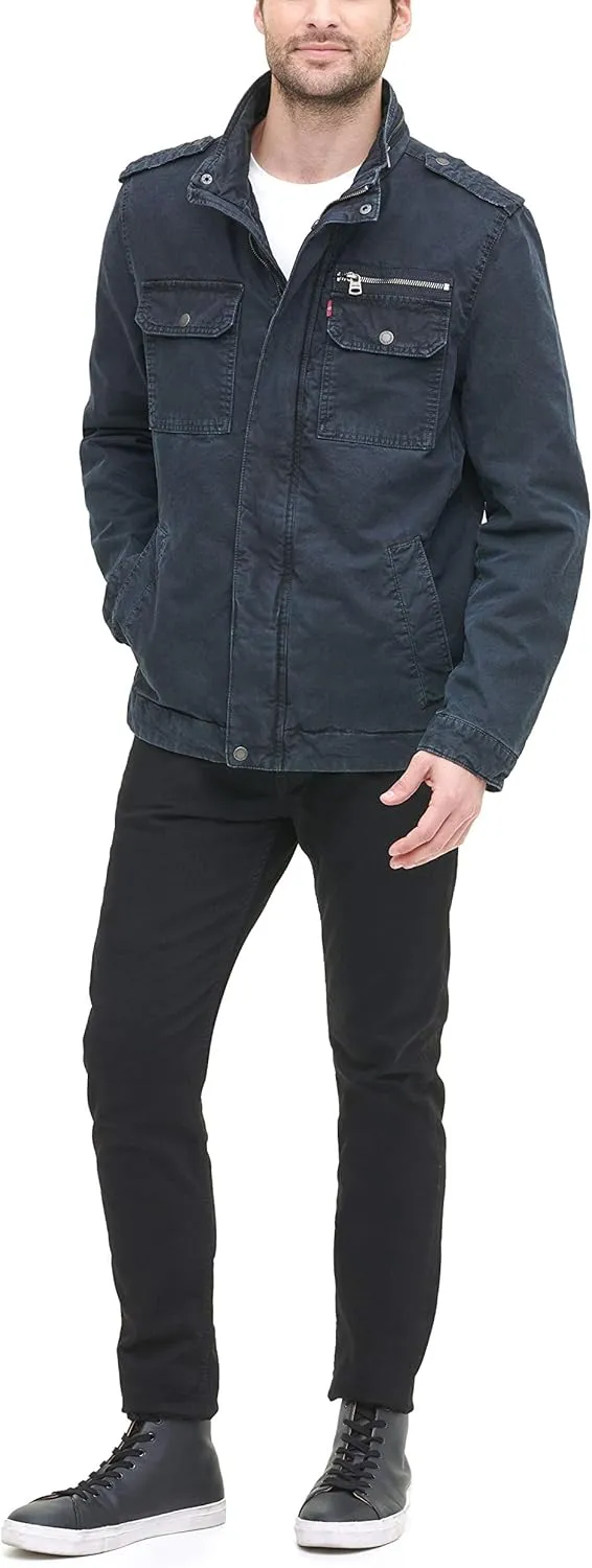 Levi's Mens Washed Cotton Military Jacket (Regular & Big & Tall Sizes)