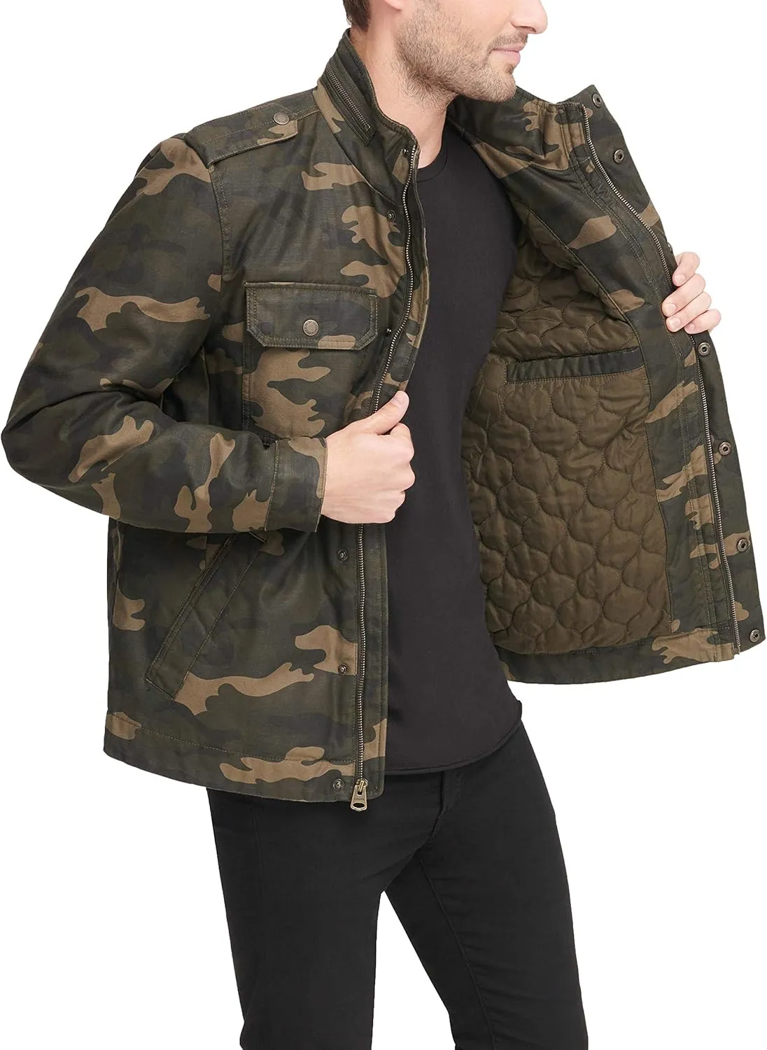 Levi's Mens Washed Cotton Military Jacket (Regular & Big & Tall Sizes)