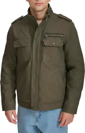 Levi's Mens Washed Cotton Military Jacket (Regular & Big & Tall Sizes)
