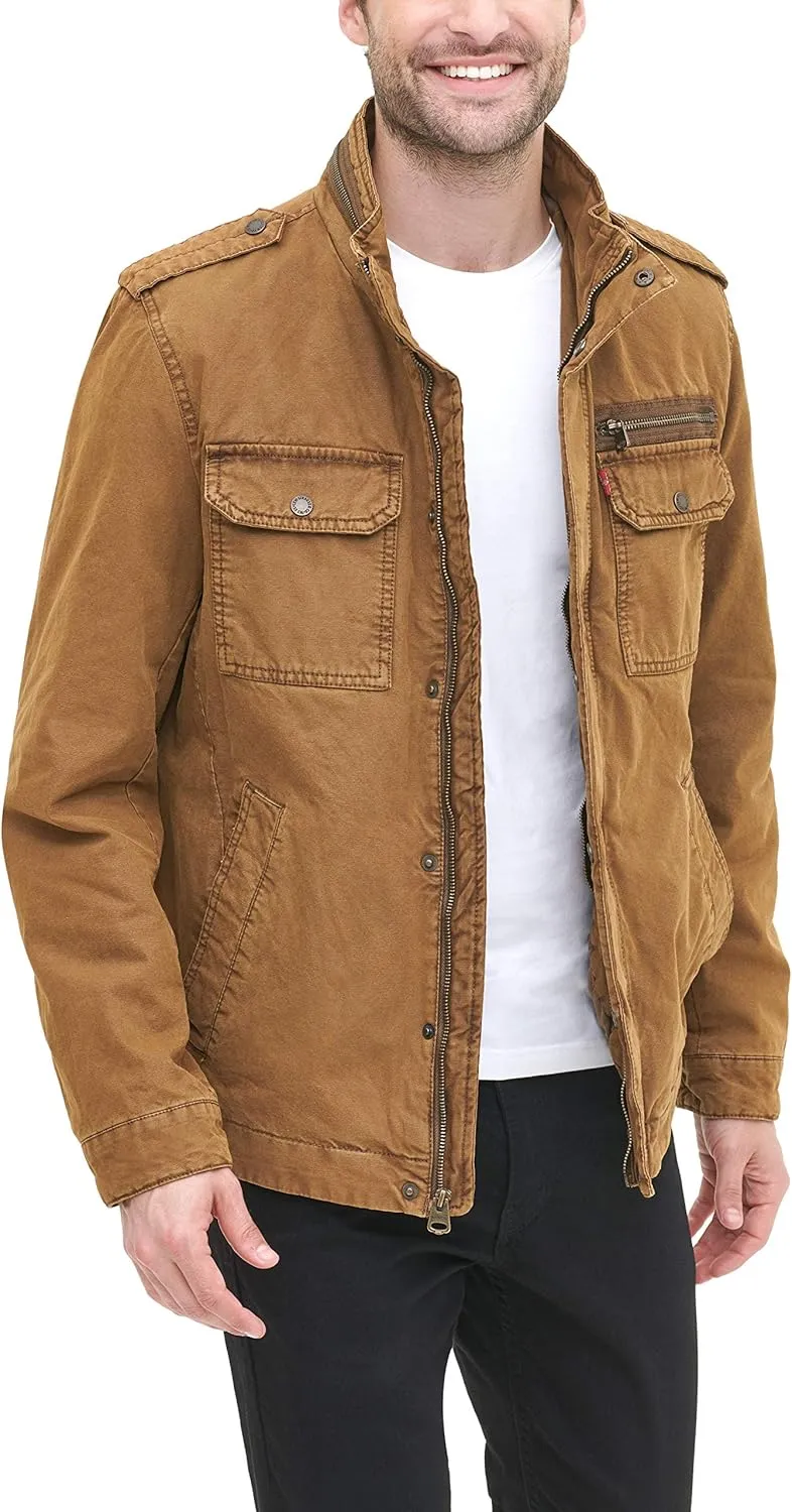 Levi's Mens Washed Cotton Military Jacket (Regular & Big & Tall Sizes)