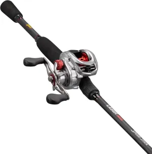 Lew's Laser MG Speed Spool Baitcast Reel and Fishing Rod Combo, Premium IM6 Graphite Rod with Split Grip EVA Handle, Right-Hand Retrieve, Silver