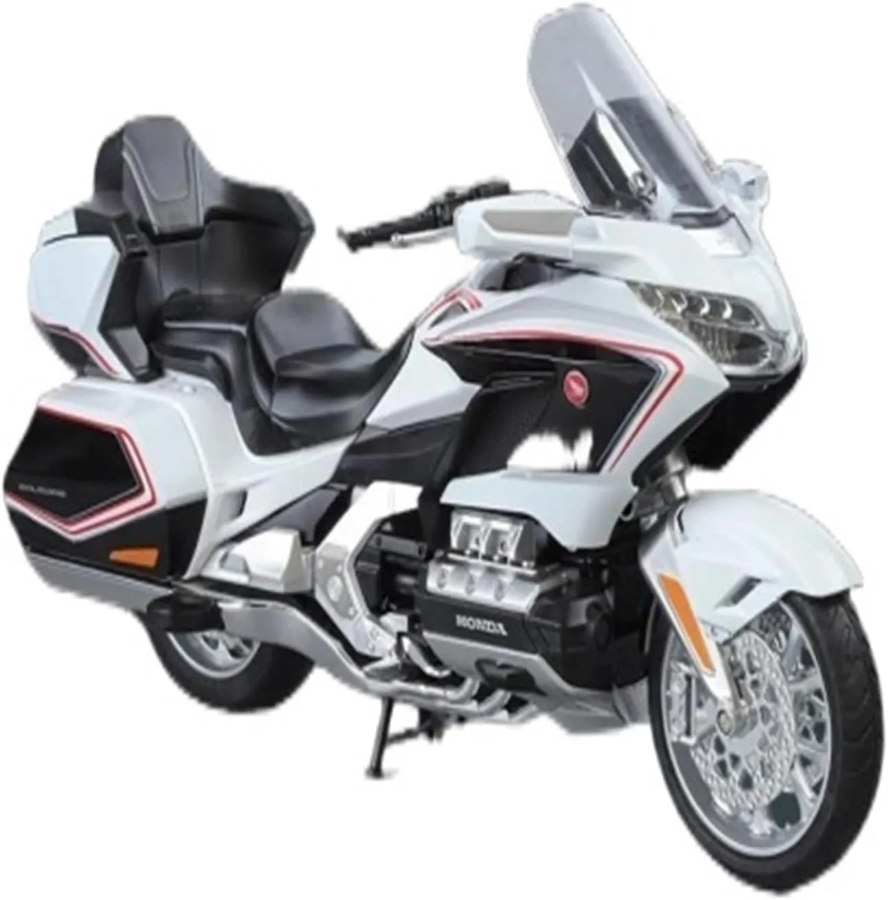 Limited Edition Simulation Motorcycle 1:12 for Honda Golden Wing GL1800 Diecast Motorcycle Model Collectible Figurines Adult Hobby Souvenir Figurine Souvenir(Red)
