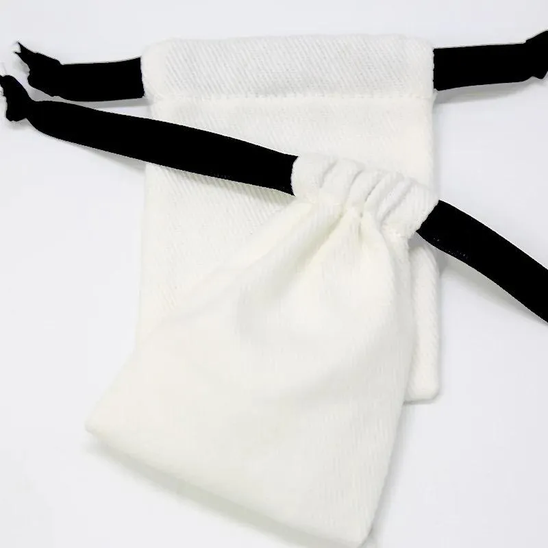 Lionwrapack white Cotton printed colorful logo small storage packaging drawstring pouch little jewelry bags