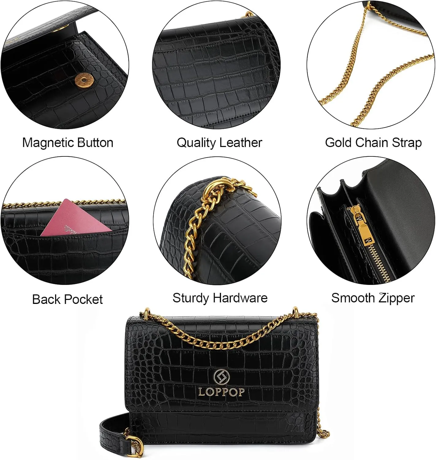 LL LOPPOP Women's Small Classy Crossbody Purse Top Handle Handbags Leather Satchel Bags for Women