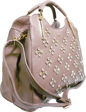 LOEM Designer Blink Burgundy Red Lock Rhonestone OFF White Shoulder Bag F17e48 (brown)