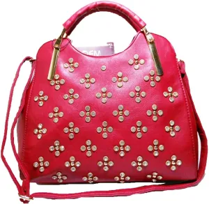 LOEM Designer Blink Burgundy Red Lock Rhonestone OFF White Shoulder Bag F17e48 (red)