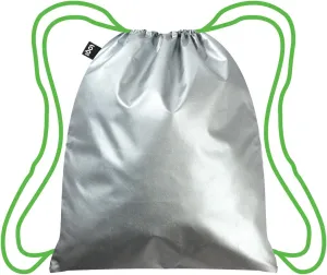 LOQI METALLIC Silver/Green Backpack