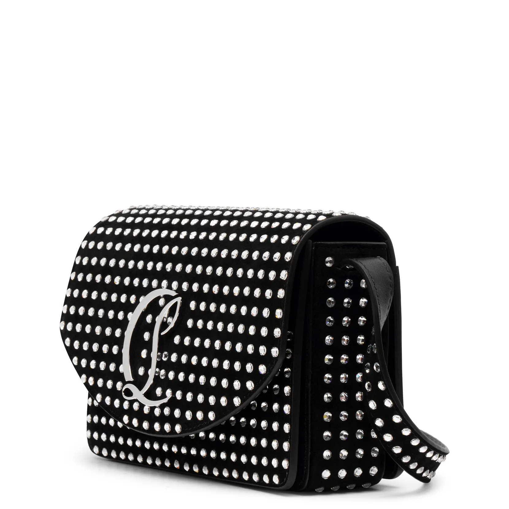 Loubi54 small black strass crossbody bag