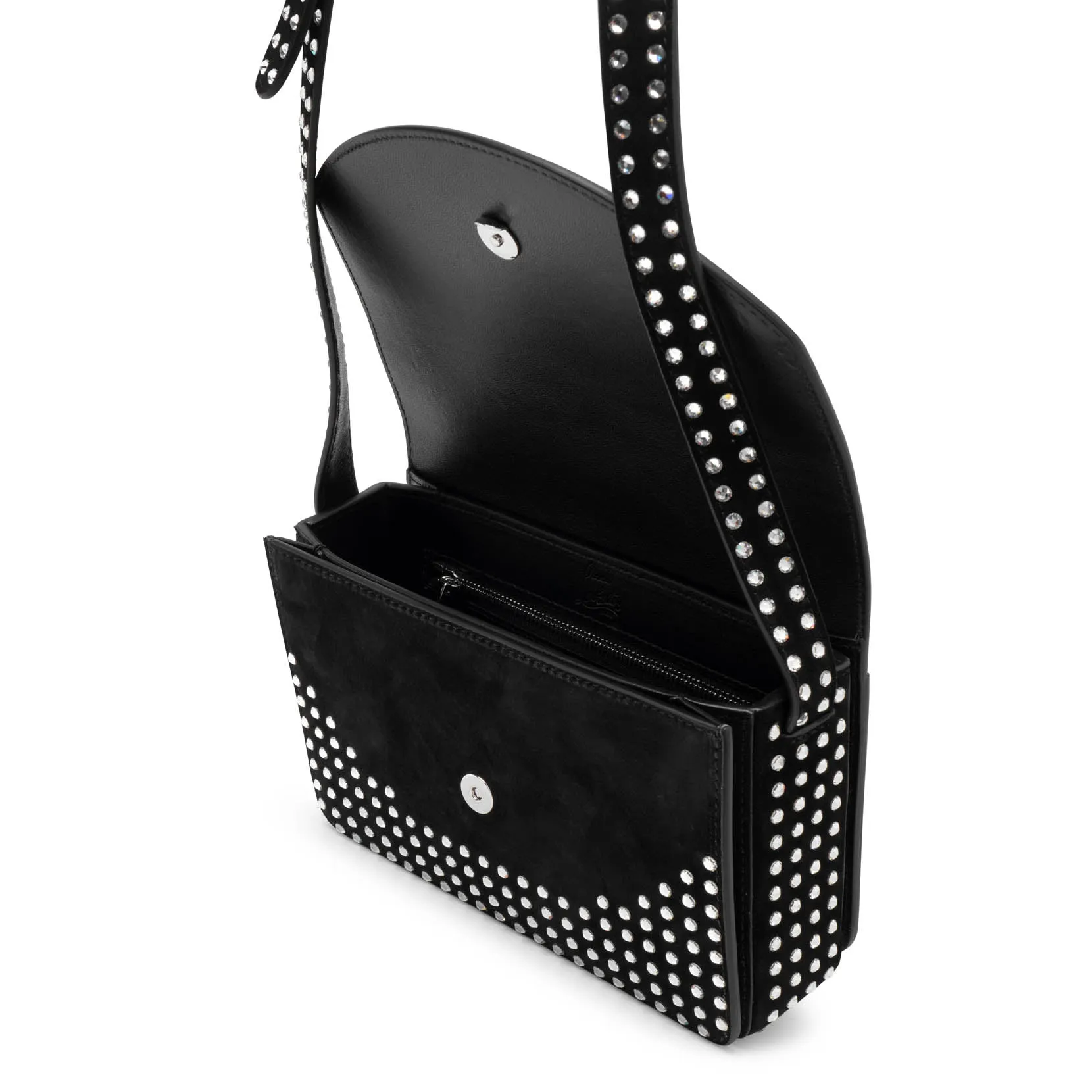 Loubi54 small black strass crossbody bag