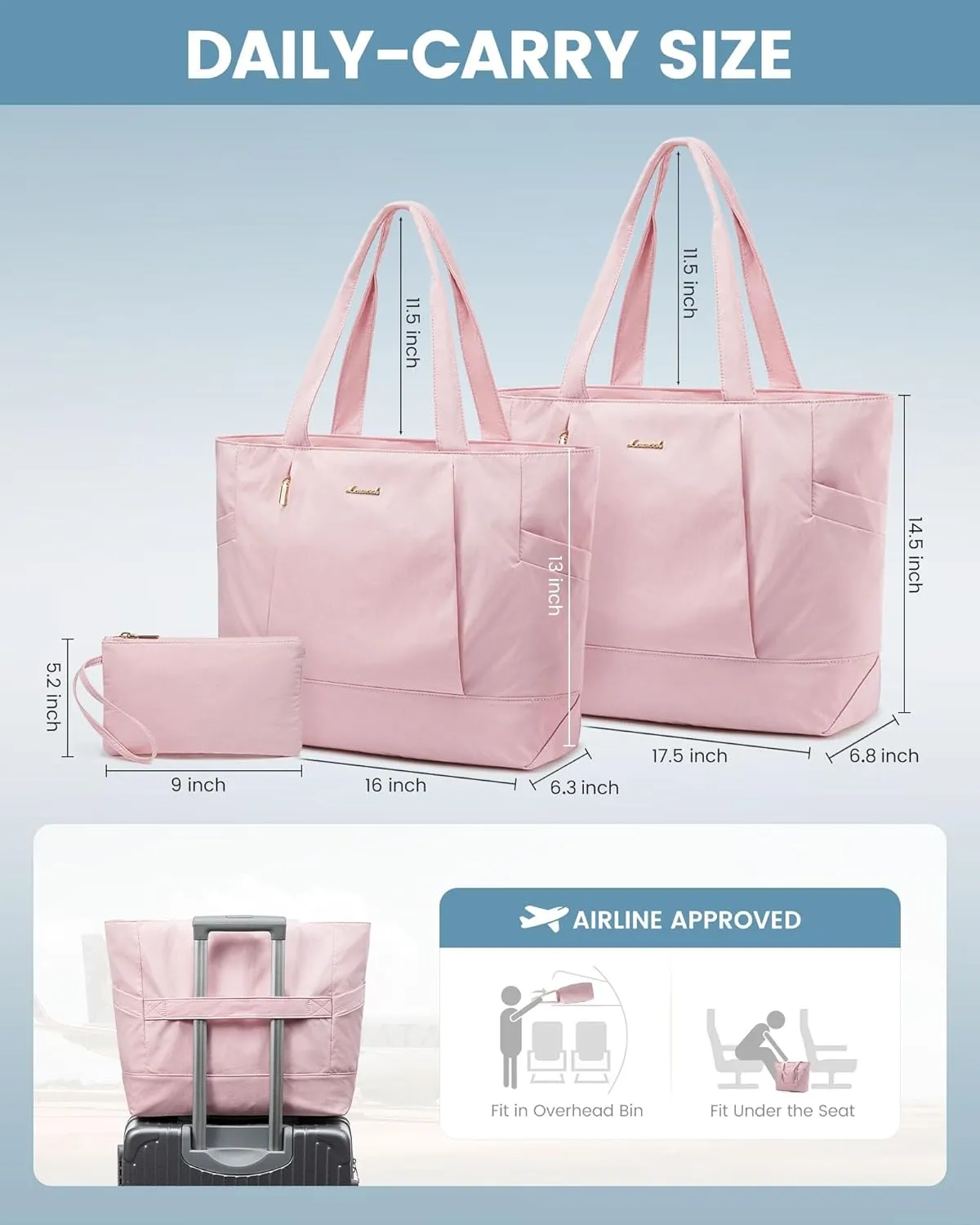 LOVEVOOK Tote Bag for Women Work Travel, Lightweight Teacher Work Tote Bag With Zipper With Laptop Compartment, Nurse Handbag