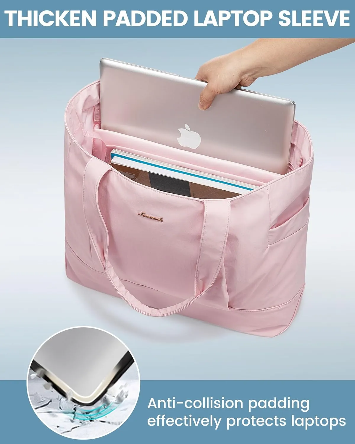 LOVEVOOK Tote Bag for Women Work Travel, Lightweight Teacher Work Tote Bag With Zipper With Laptop Compartment, Nurse Handbag
