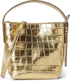 Madewell Essentials Micro Bucket Croc, Gold Metallic