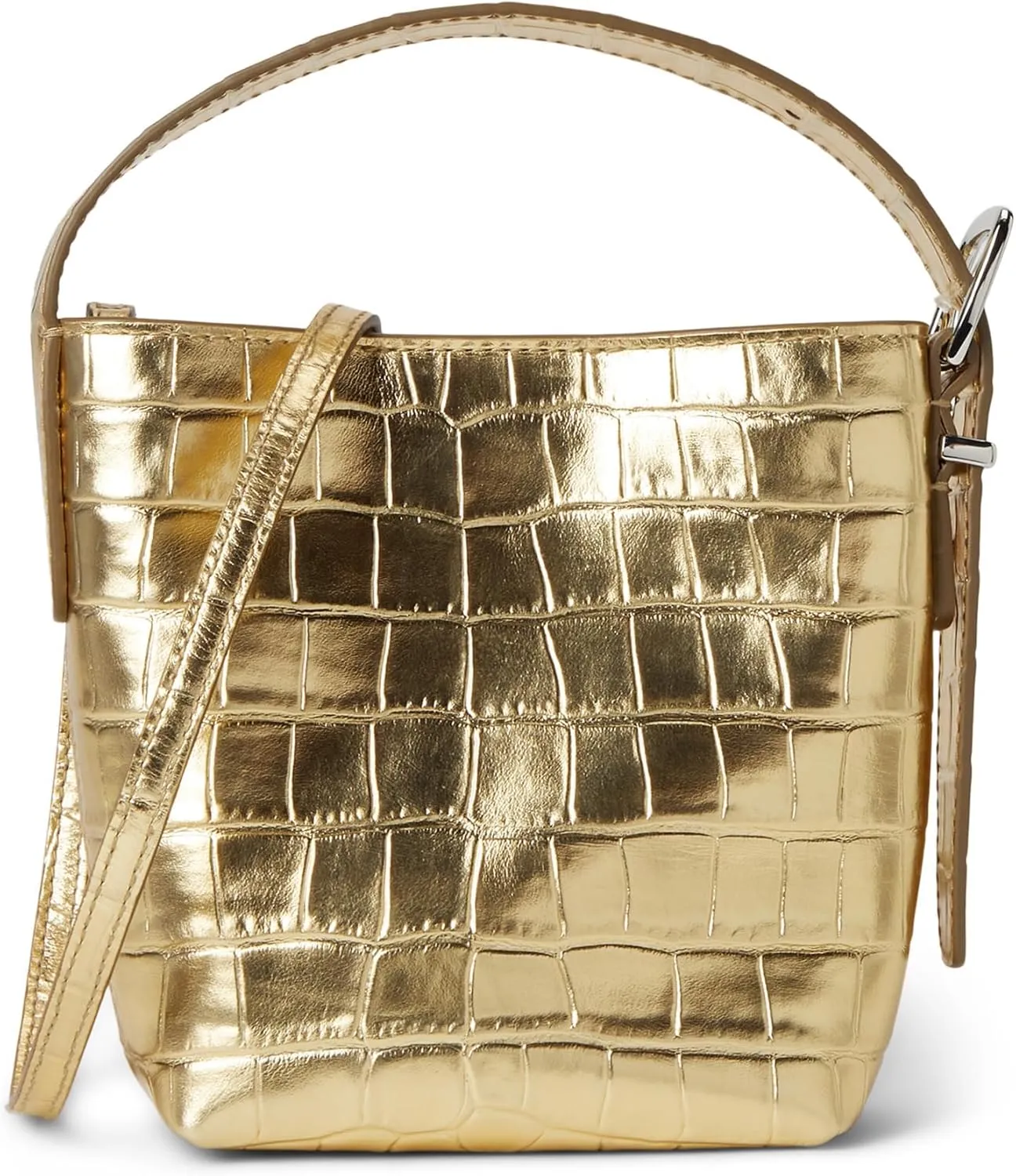 Madewell Essentials Micro Bucket Croc, Gold Metallic