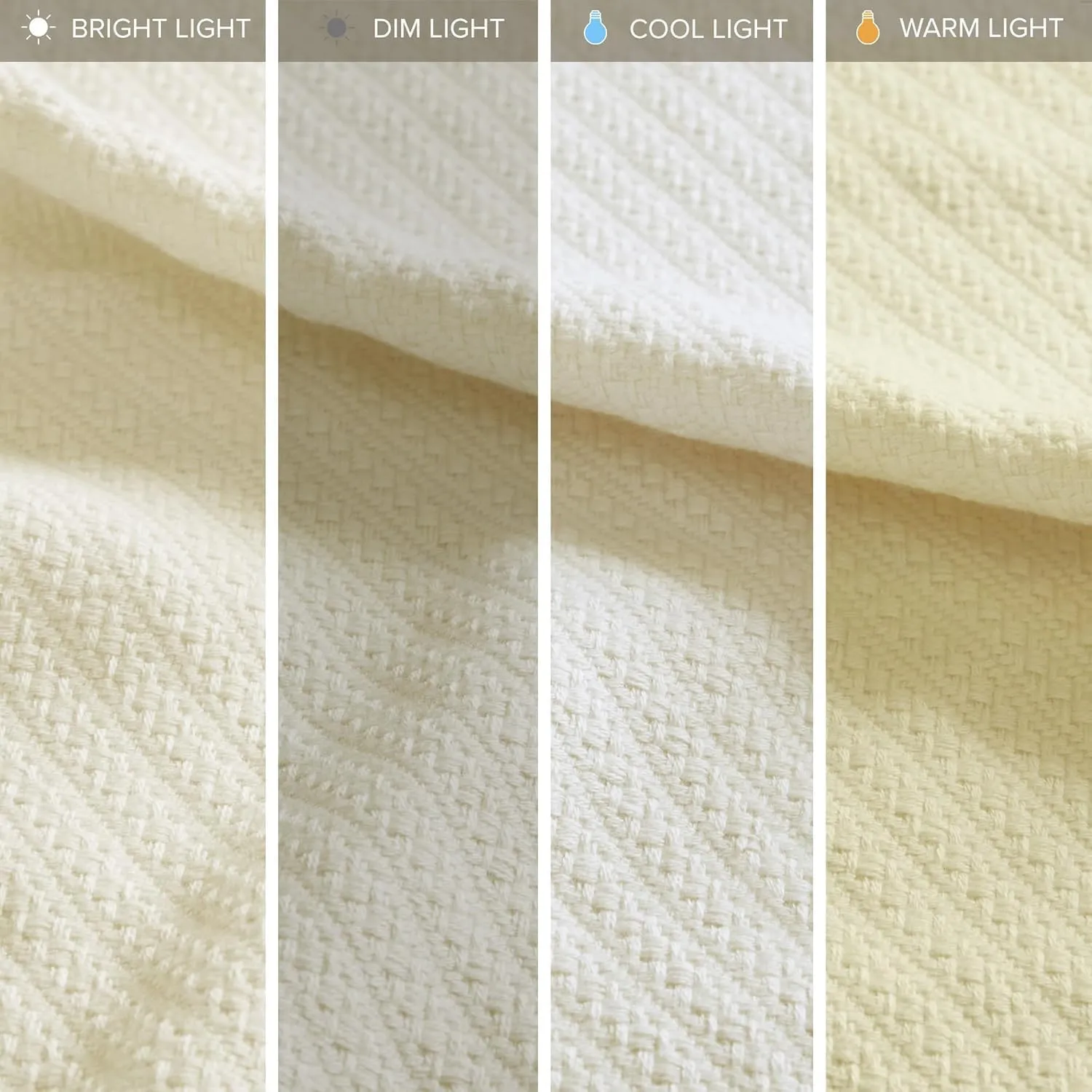 Madison Park Liquid Cotton Luxury Blanket Premium Soft Cozy 100% Ring Spun Cotton For Bed , Couch or Sofa, Twin, Ivory