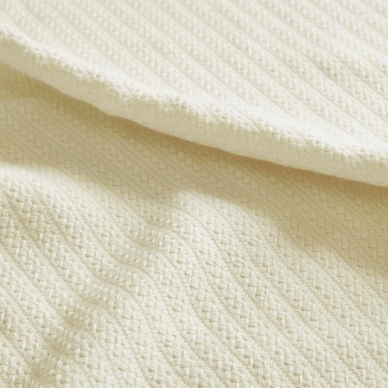 Madison Park Liquid Cotton Luxury Blanket Premium Soft Cozy 100% Ring Spun Cotton For Bed , Couch or Sofa, Twin, Ivory