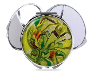 magnifying handheld mirror gift for her, round compact mirror, Small makeup mirror (STYLE C)