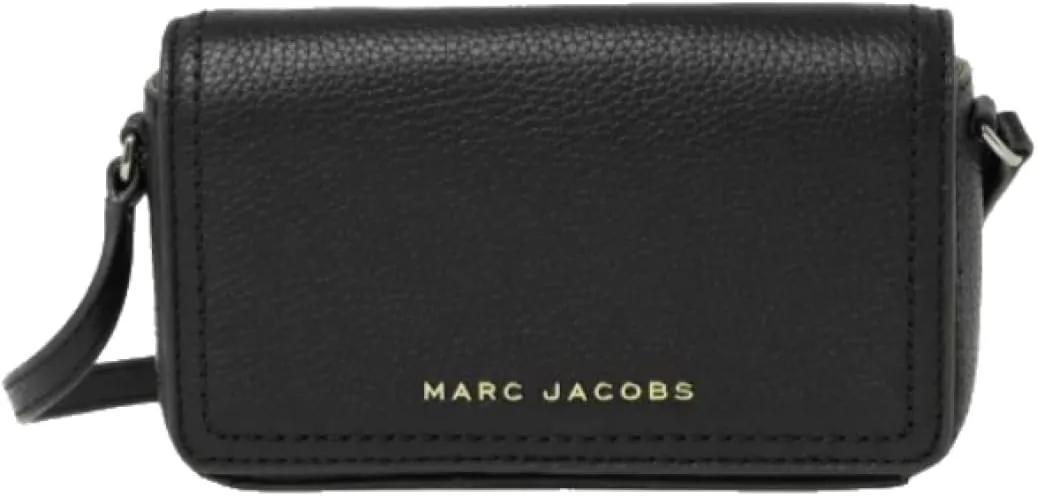 Marc Jacobs H107L01FA21 Groove Black With Gold Hardware Pebbled Leather Women's Mini Shoulder Bag
