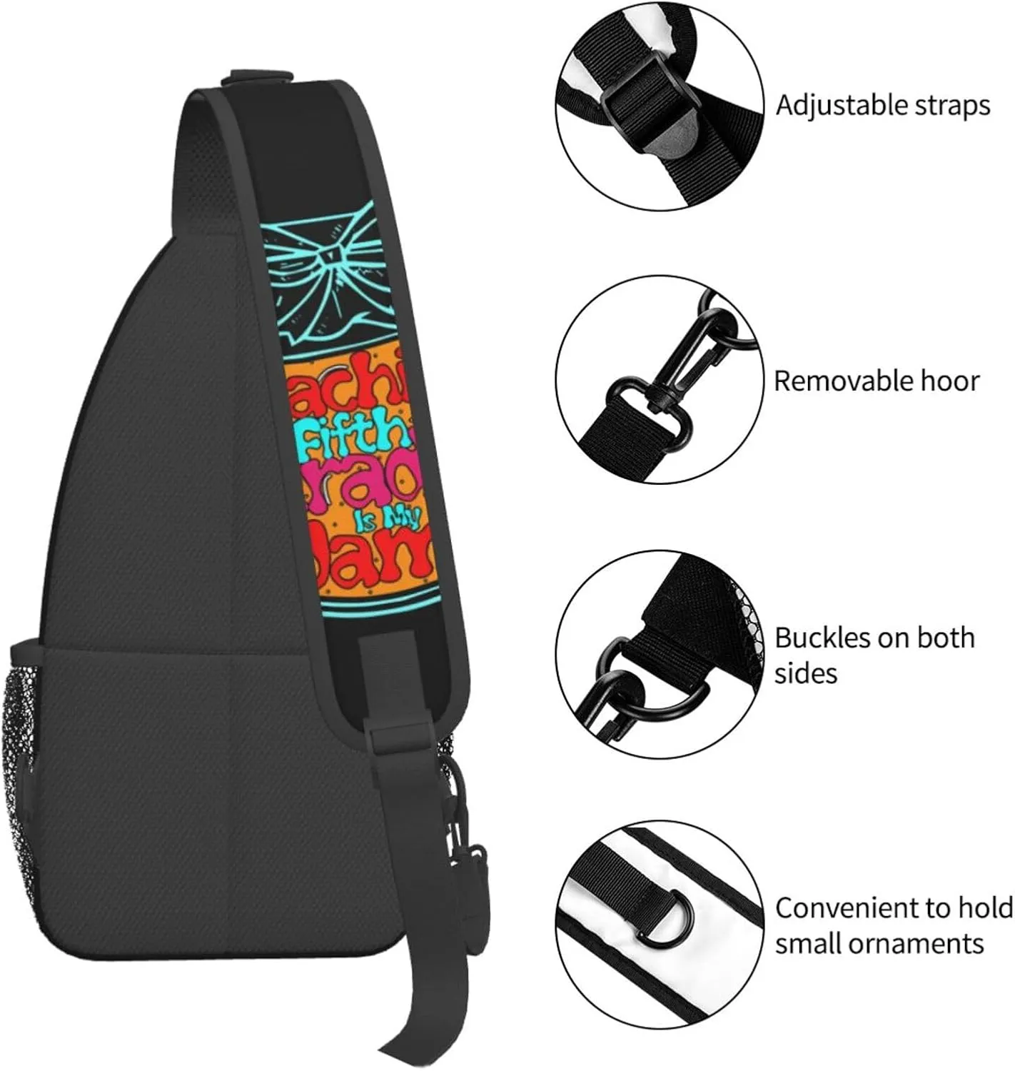 Mardi Gras American Flag Carnival Celebration Sling Bag Crossbody Bag Casual Chest Bags Travel Shoulder Backpack