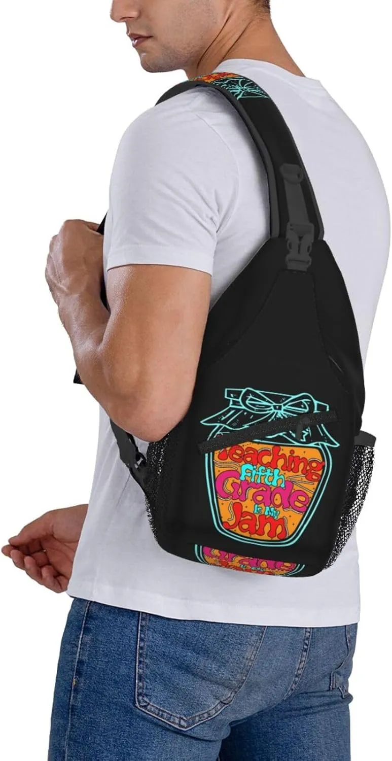 Mardi Gras American Flag Carnival Celebration Sling Bag Crossbody Bag Casual Chest Bags Travel Shoulder Backpack
