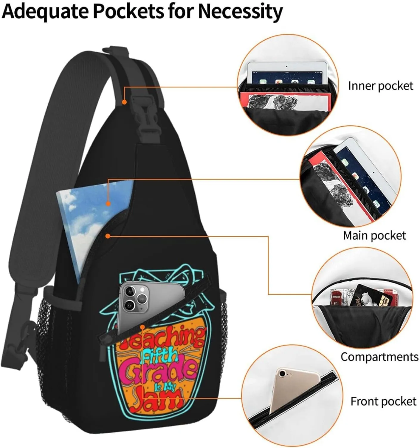 Mardi Gras American Flag Carnival Celebration Sling Bag Crossbody Bag Casual Chest Bags Travel Shoulder Backpack