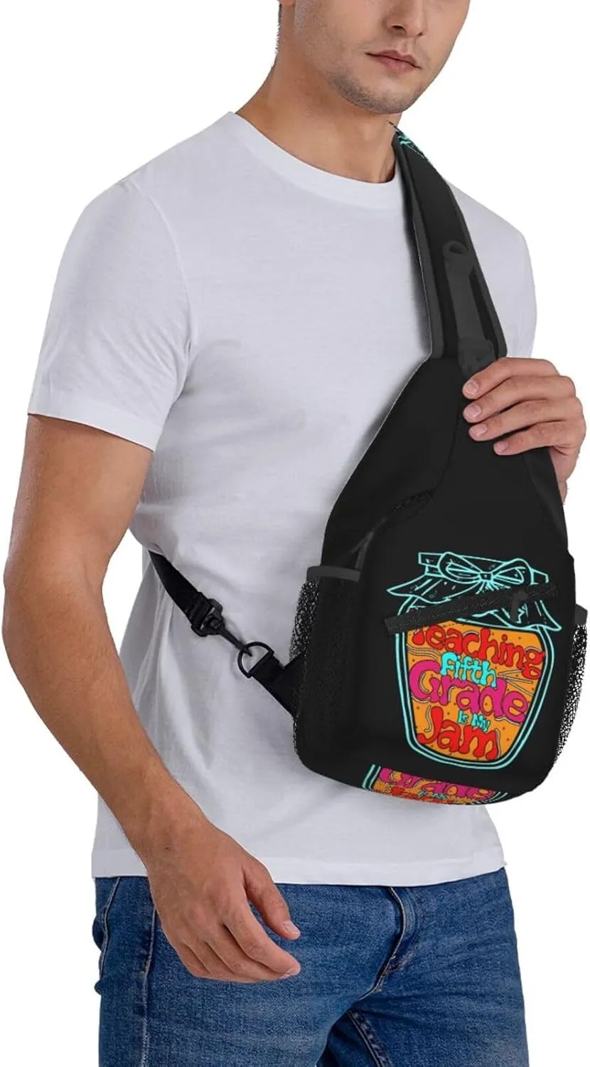 Mardi Gras American Flag Carnival Celebration Sling Bag Crossbody Bag Casual Chest Bags Travel Shoulder Backpack