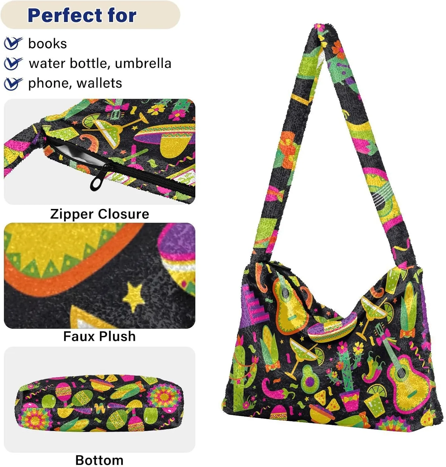 Mardi Gras With Stripes Of Gold Womans Shoulder Bag, Tote Book Bag for Women, Womens Outdoor Bag