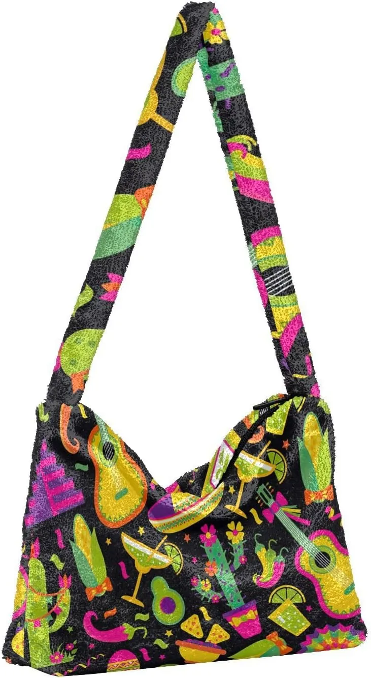 Mardi Gras With Stripes Of Gold Womans Shoulder Bag, Tote Book Bag for Women, Womens Outdoor Bag