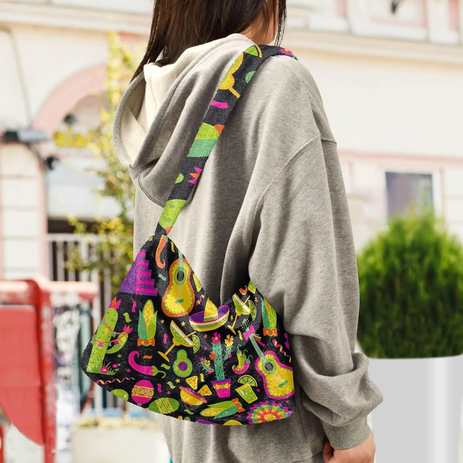 Mardi Gras With Stripes Of Gold Womans Shoulder Bag, Tote Book Bag for Women, Womens Outdoor Bag