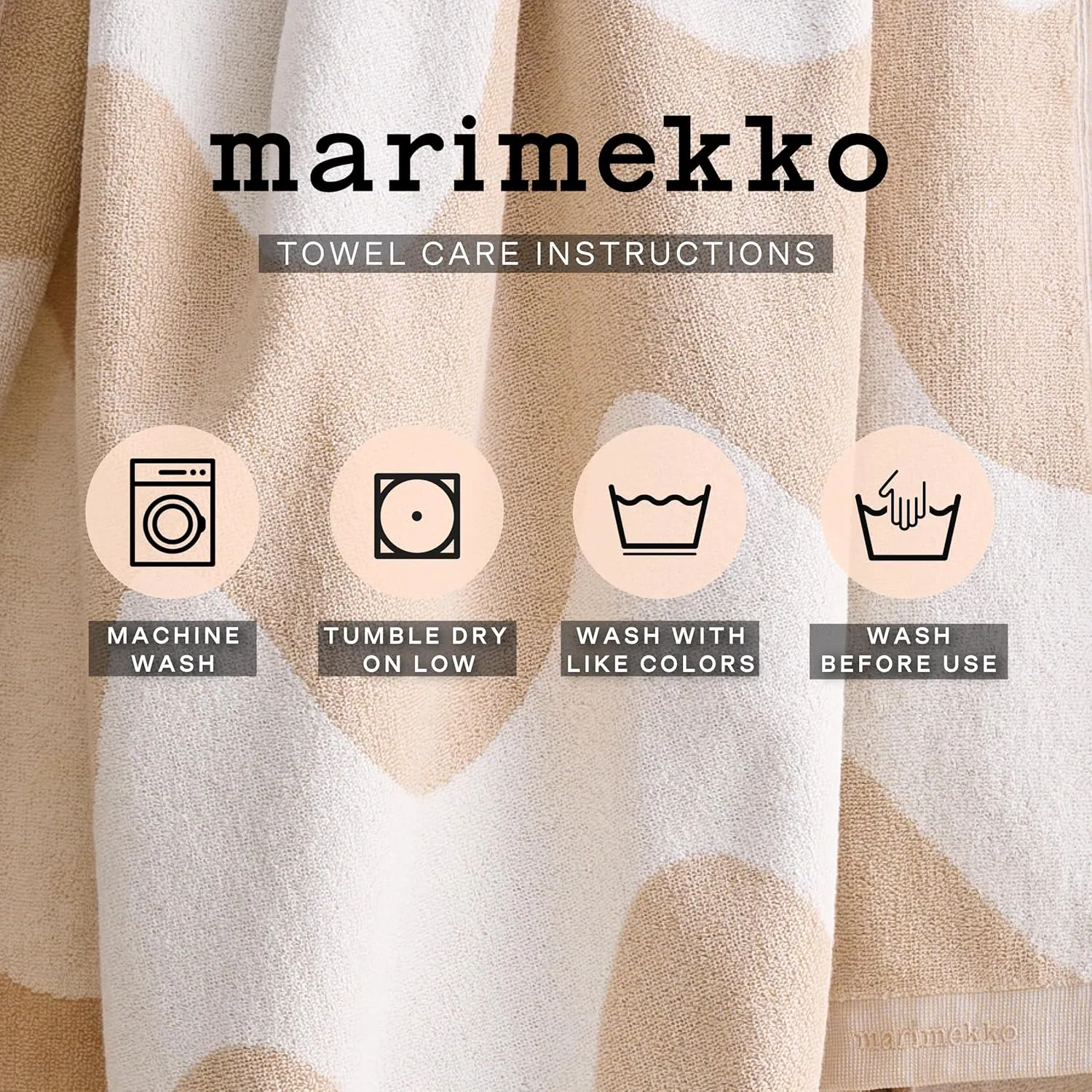 MARIMEKKO Räsymatto Terry Cotton Bath Towel – Polka Dot Patterned Bath Towels – 59 in x 28 in
