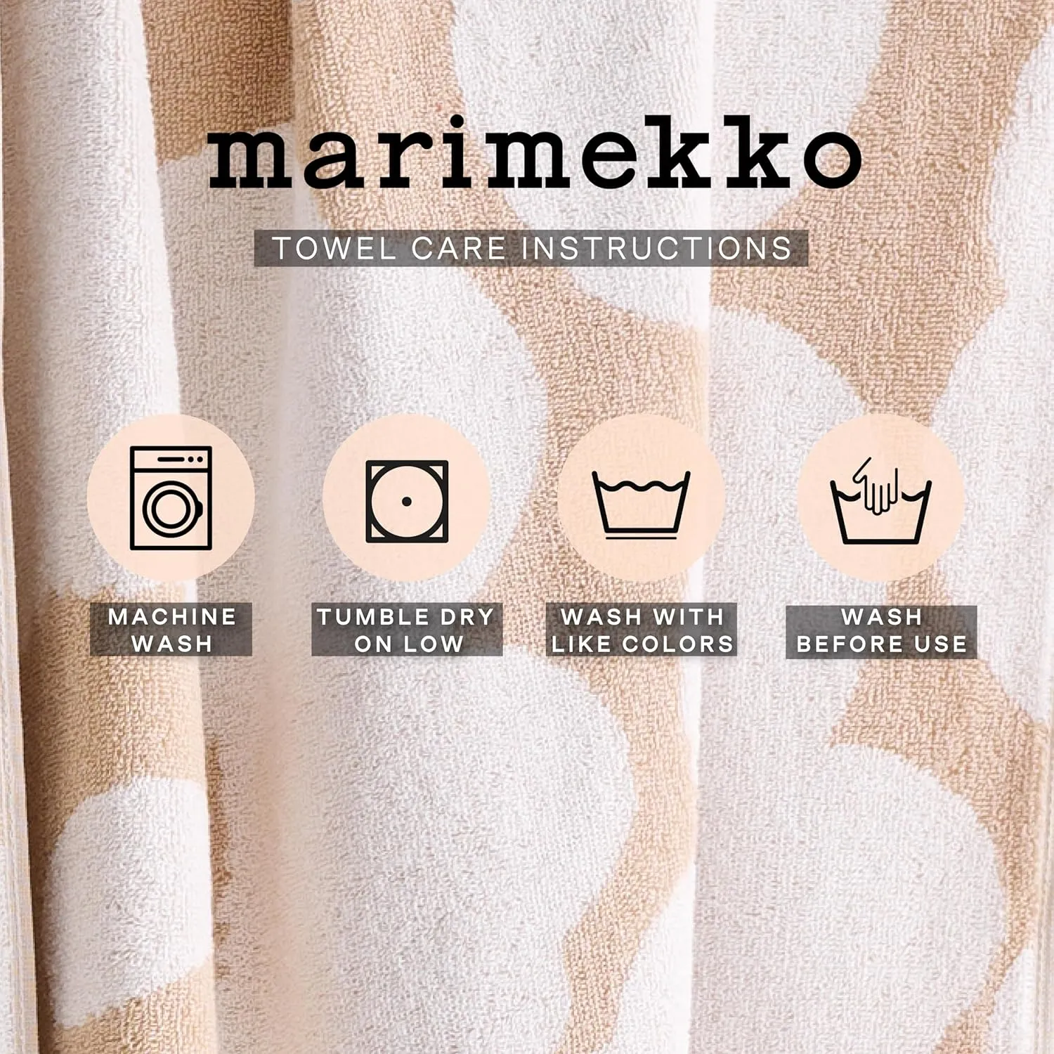 MARIMEKKO Unikko Terry Cotton Bath Towel (Charcoal) – Floral Patterned Bath Towels – 59 in x 28 in