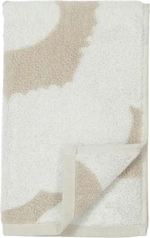 MARIMEKKO Unikko Terry Cotton Guest Towel (Beige) – Floral Patterned Guest Towels – 20 in x 12 in