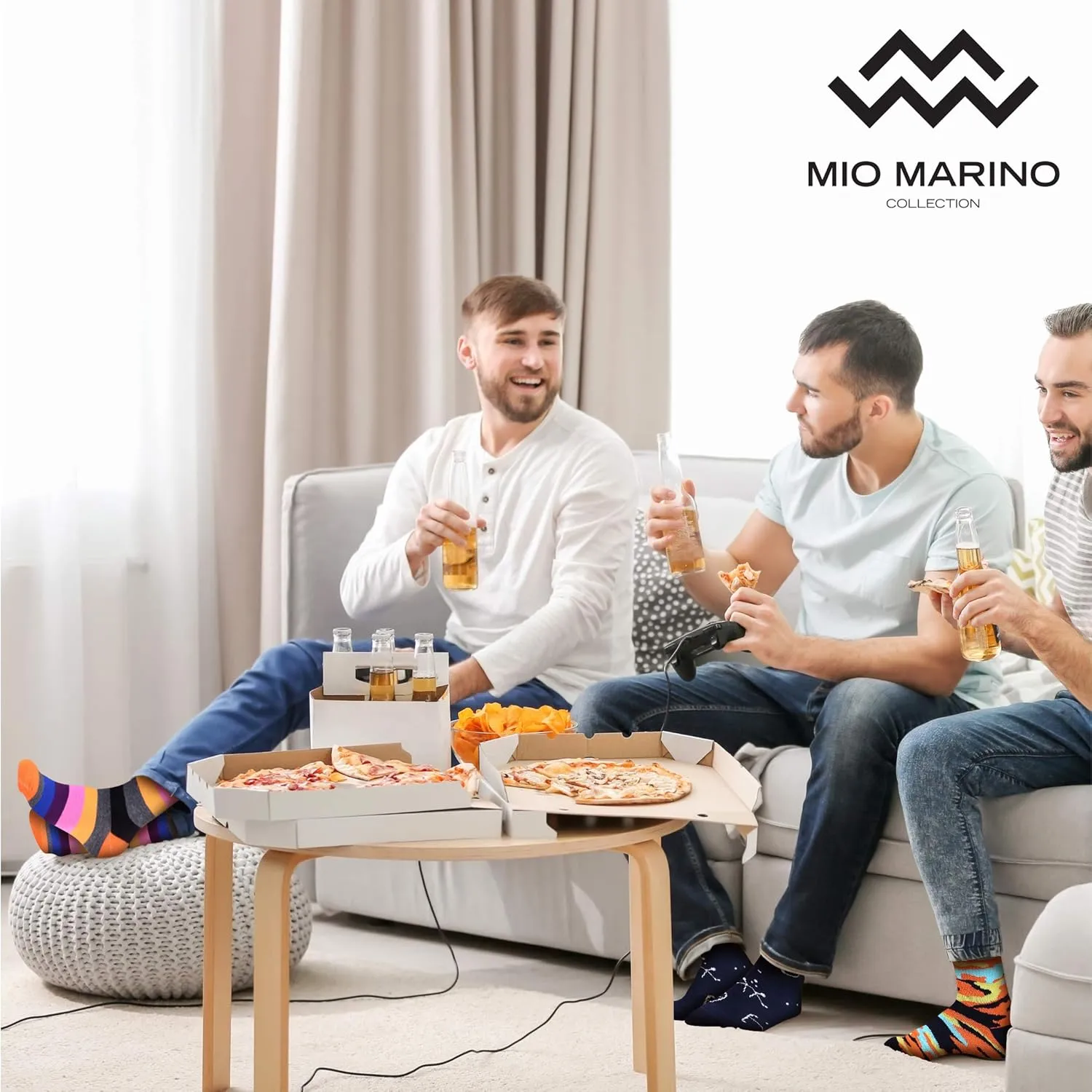 Marino Men's Dress Socks - Colorful Funky Socks for Men - Cotton Fashion Patterned Socks - 12 Pack