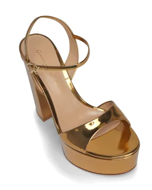 Marlena Metallic Platform Sandal in Mekong Gold