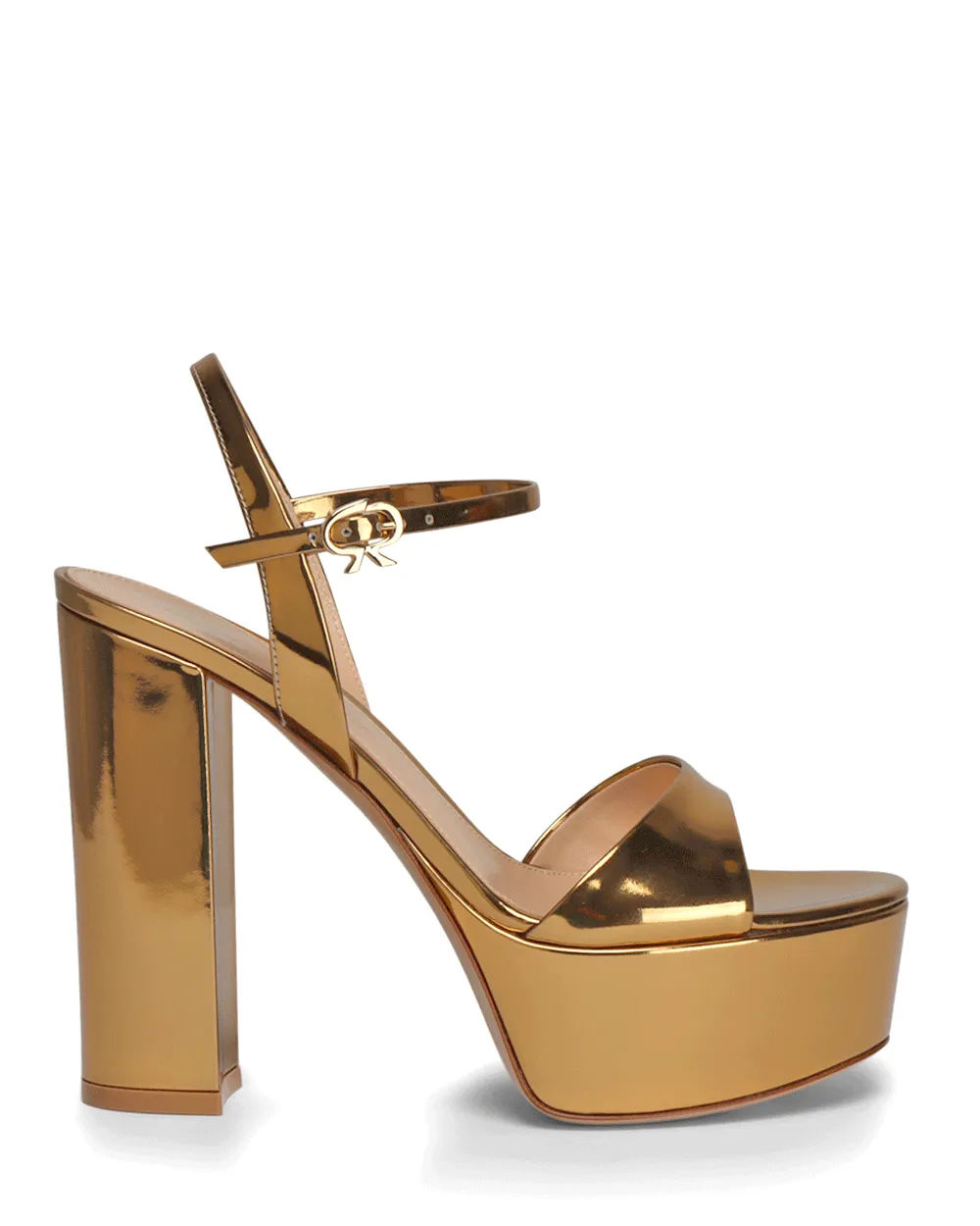 Marlena Metallic Platform Sandal in Mekong Gold