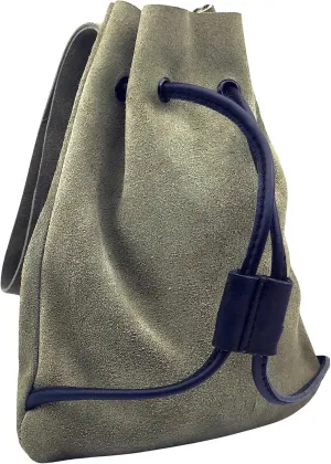 Medieval Drawstring Belt Pouch – Handmade Suede Leather Bag for SCA, LARP, Renaissance Fair, and Cosplay – Vintage Viking & Pirate Costume Accessory