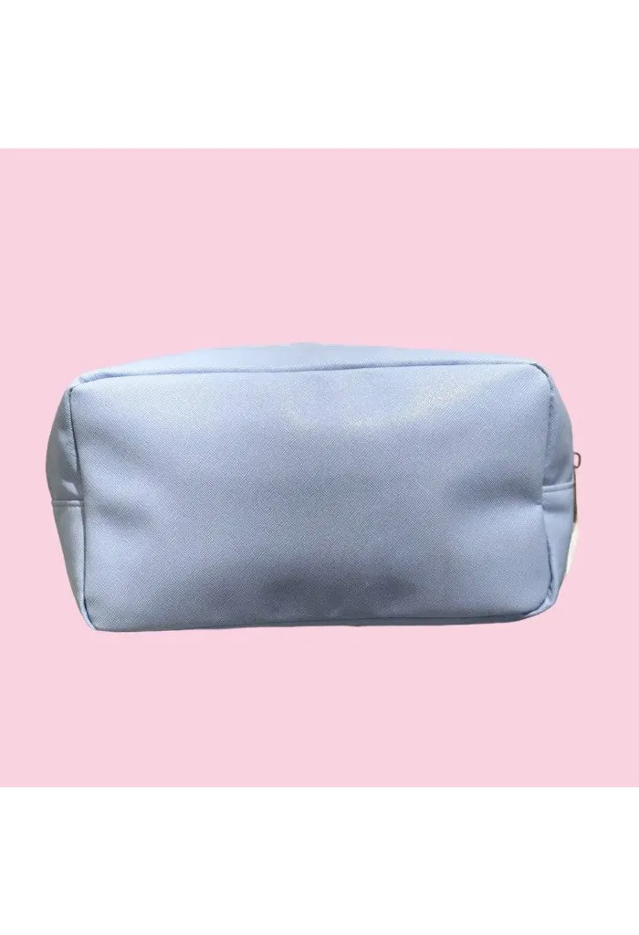 Medium Pillow Talk Cosmetic Bag-Leather Baby Blue