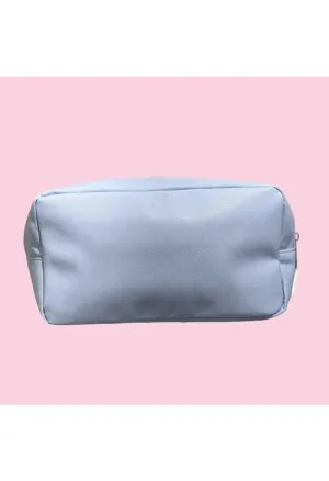 Medium Pillow Talk Cosmetic Bag-Leather Baby Blue