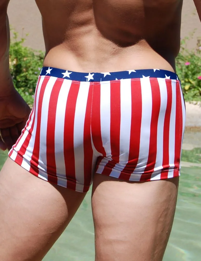 Men's American Flag Square Cut Swimsuit
