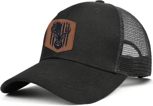 Men's Baseball Hat Patterned Leather Trucker Cap, Birthday for Dad Husband Grandpa Boyfriend