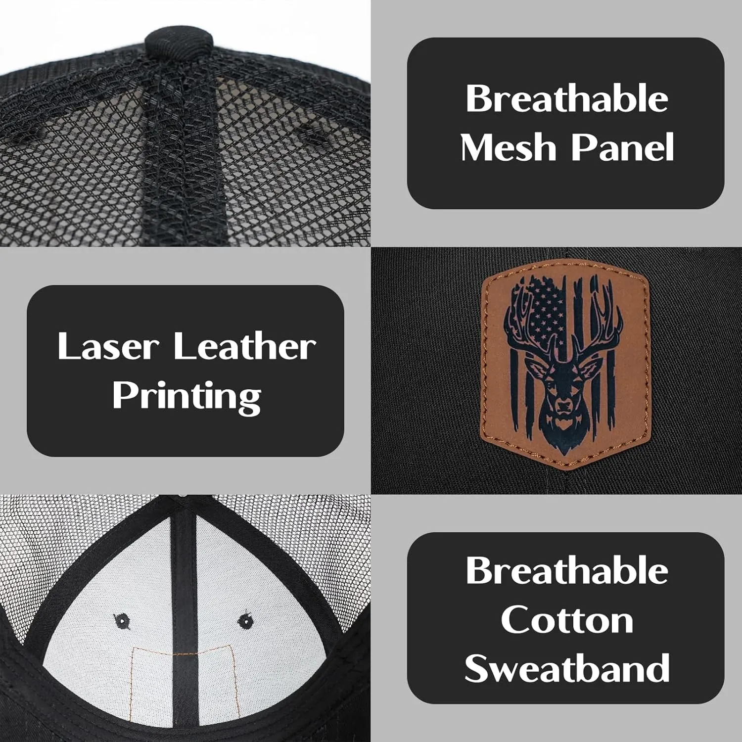 Men's Baseball Hat Patterned Leather Trucker Cap, Birthday for Dad Husband Grandpa Boyfriend