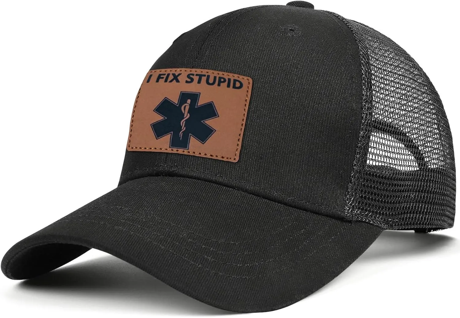 Men's Baseball Hat Patterned Leather Trucker Cap, Birthday for Dad Husband Grandpa Boyfriend