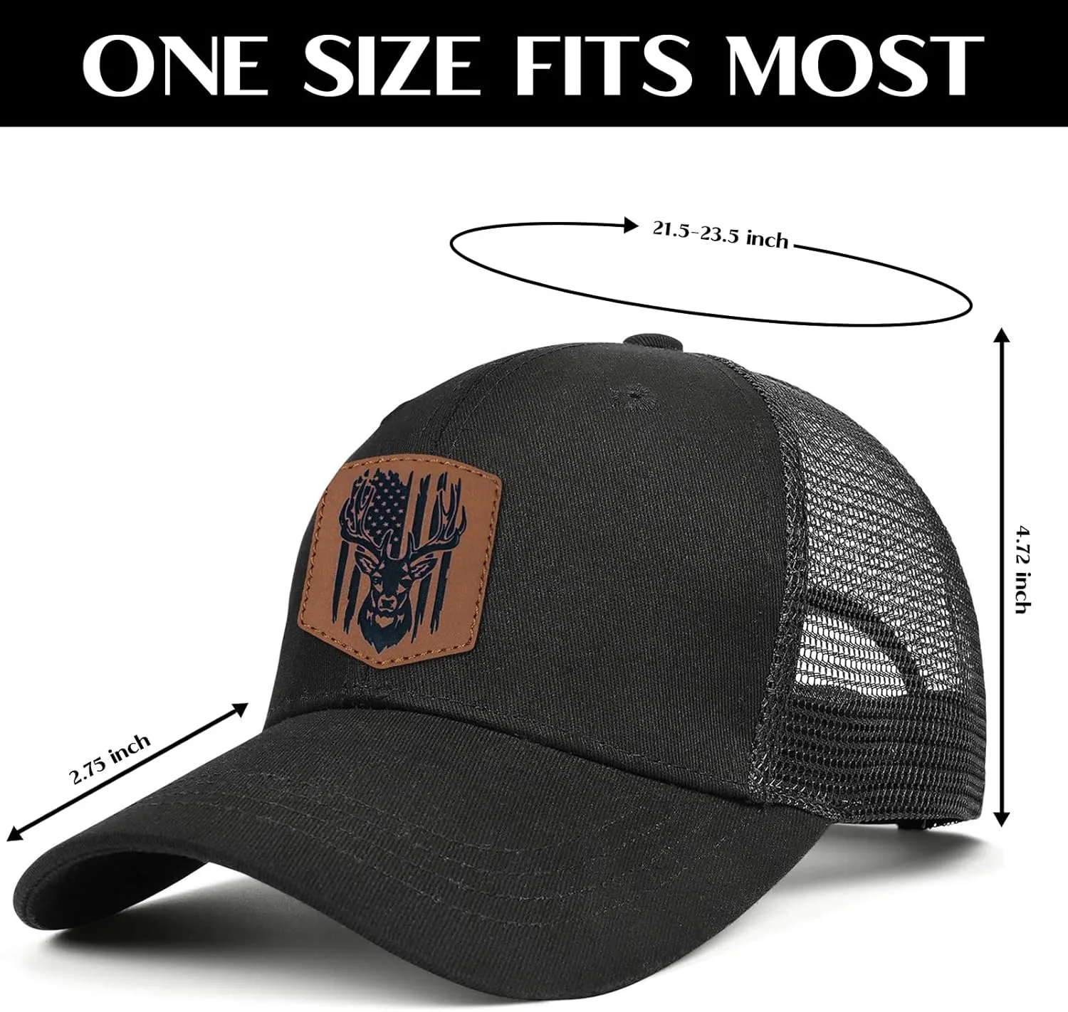 Men's Baseball Hat Patterned Leather Trucker Cap, Birthday for Dad Husband Grandpa Boyfriend
